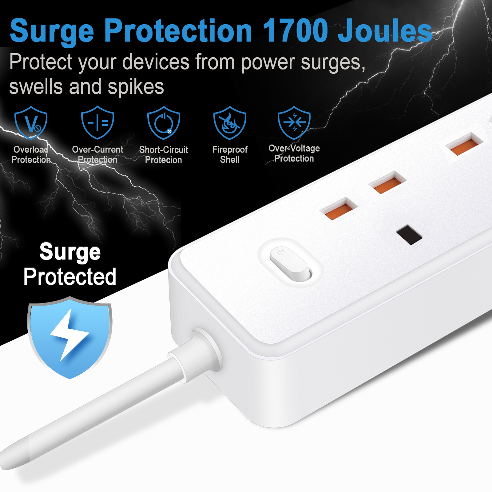 Power Strip Electric Socket UK - Power Tools Extension ulasan dan harga